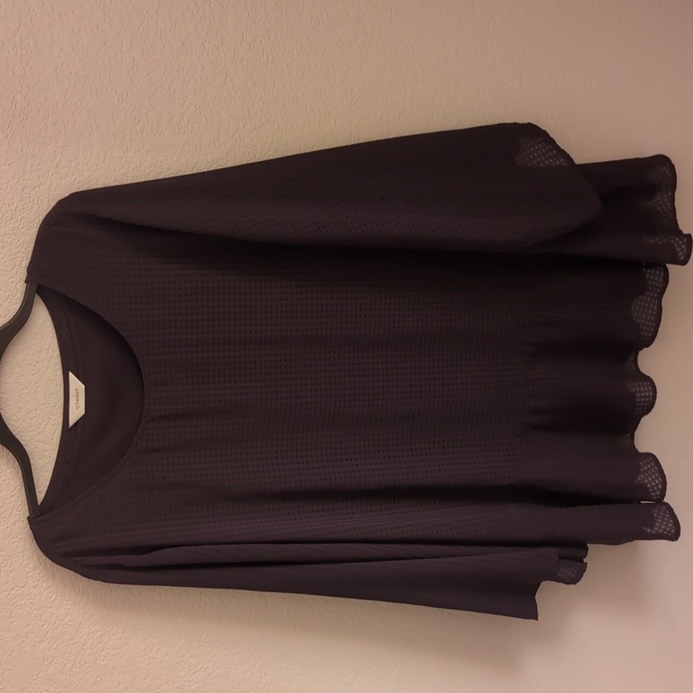 Dark Purple Textured Peplum Sleeve Women's Top